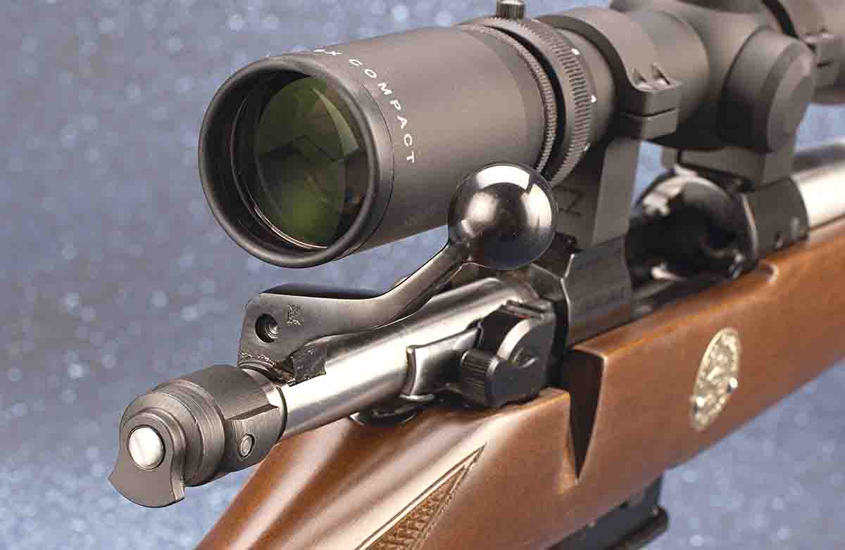 Even with modern scopes, there is plenty of room for the bolt handle to clear the eyepiece.